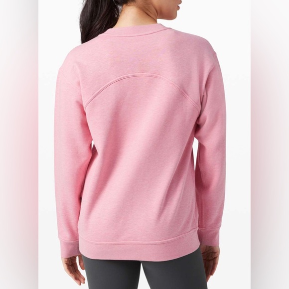 LULULEMON all yours crew *terry cotton* heathered azalea pink size 2-4 - Picture 2 of 9